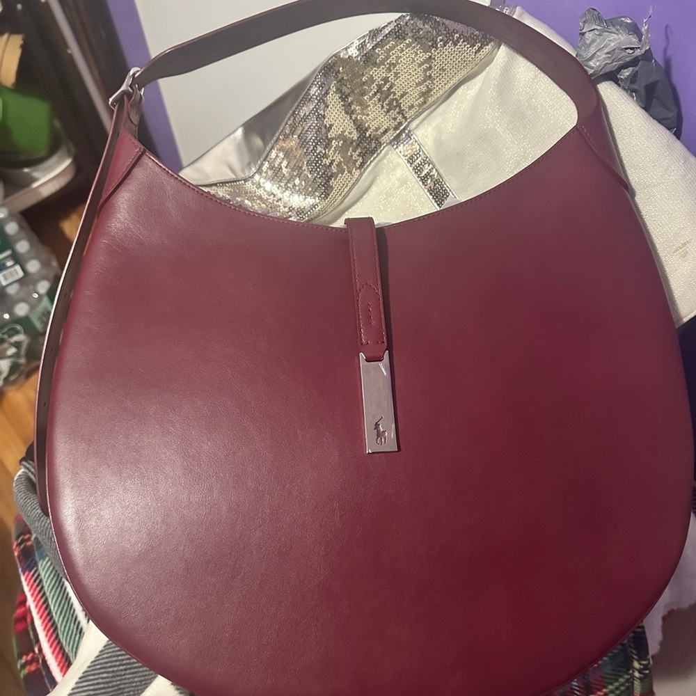 NWT Ralph Lauren Polo ID Hobo Bag Calfskin